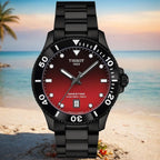 Tissot Seastar 1000 Red Dial Black Steel Strap Watch for Men - T120.410.33.421.00