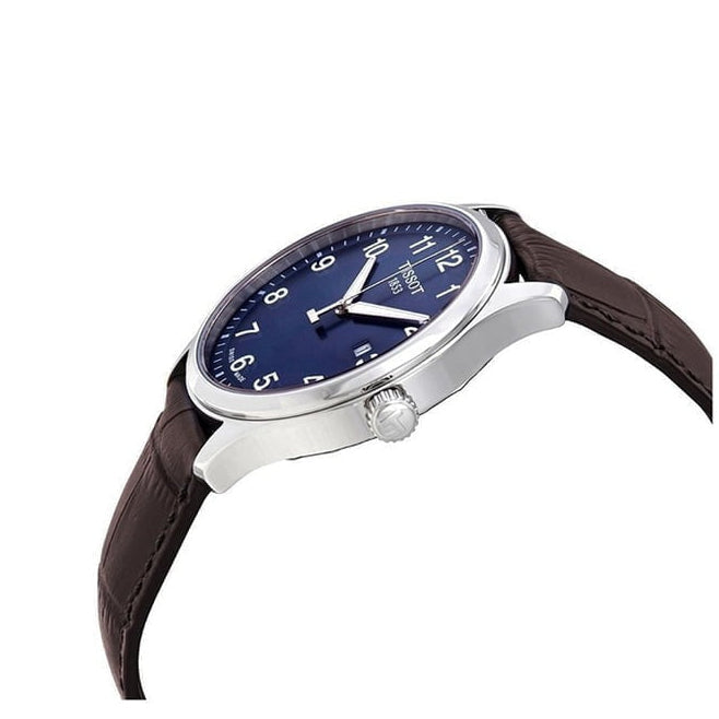 Tissot T-Sport Gent XL Blue Dial Brown Leather Strap Watch for Men - T116.410.16.047.00
