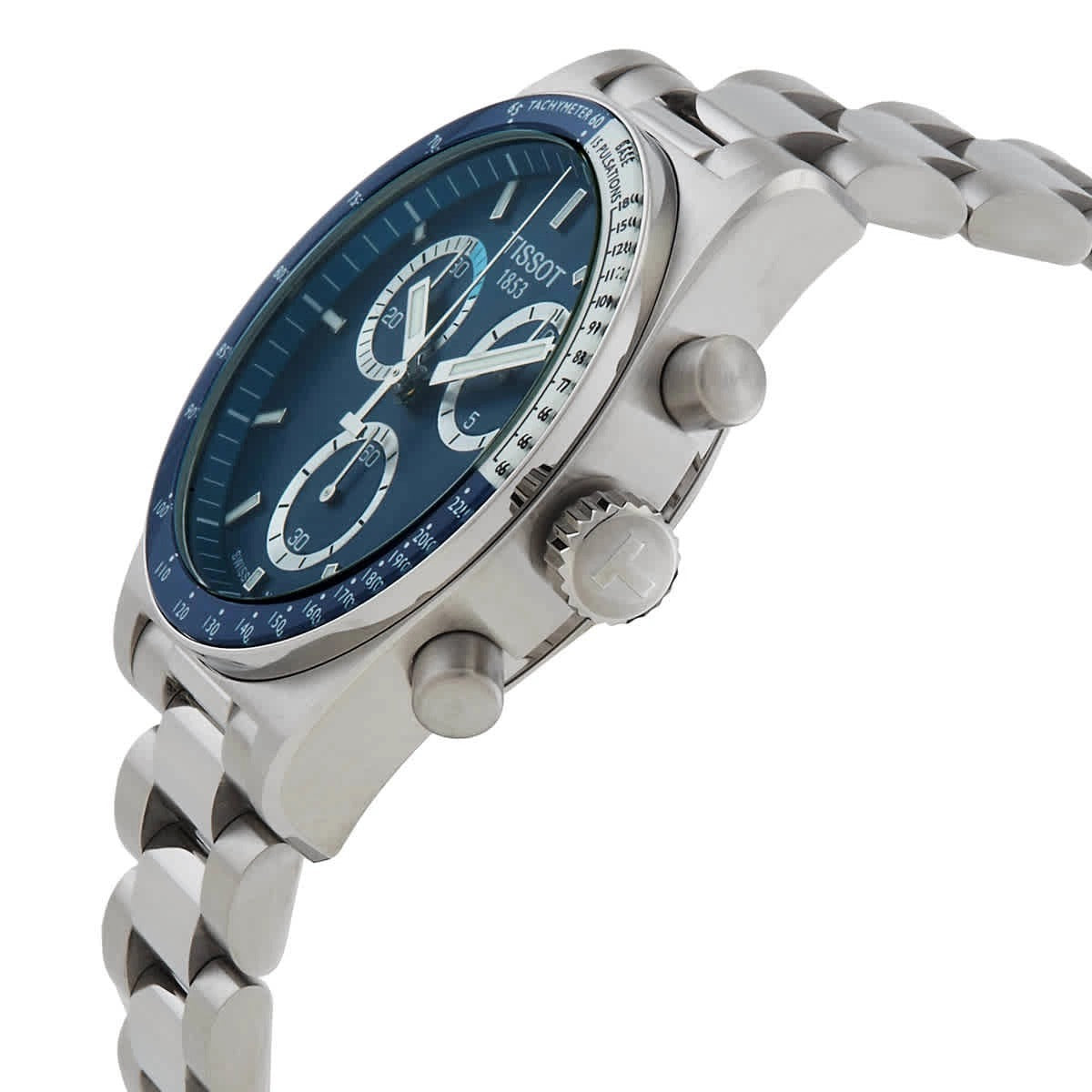 Tissot PR516 Chronograph Blue Dial Silver Steel Strap Watch for Men - T149.417.11.041.00