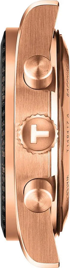 Tissot PRS 516 Chronograph Black Dial Rose Gold Steel Strap Watch for Men - T149.417.33.051.00