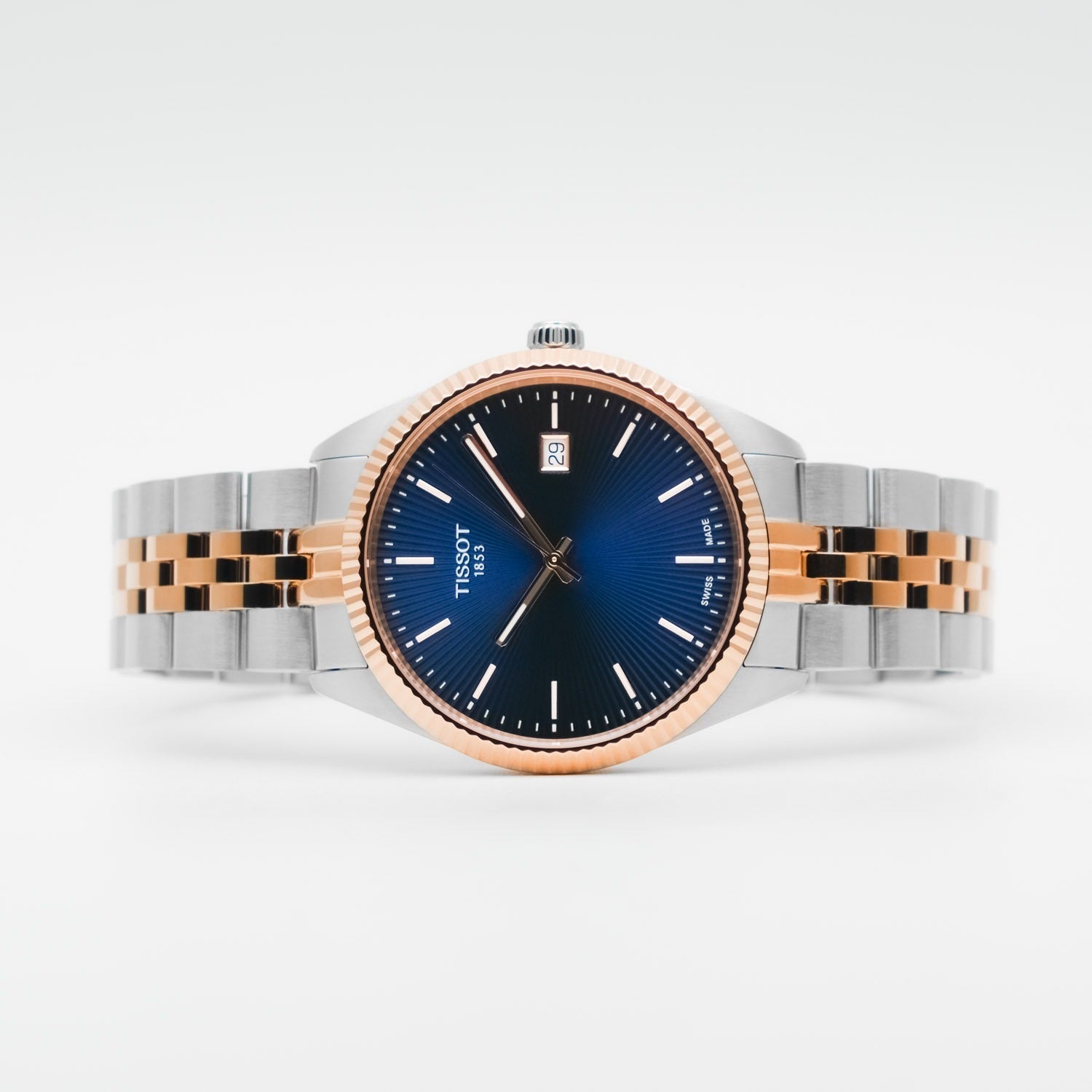 Tissot Ballade Quartz Blue Dial Two Tone Steel Strap Watch for Men - T156.410.22.041.00