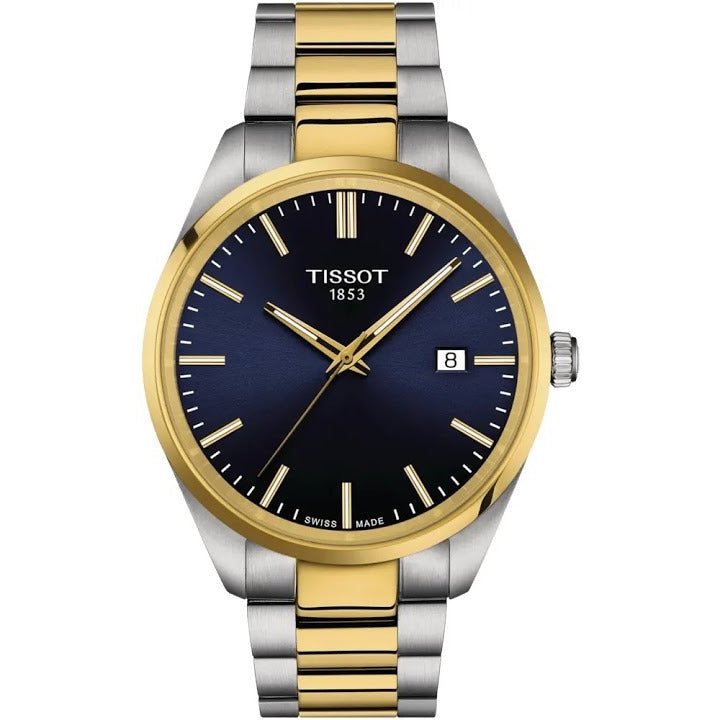 Tissot PR 100 Blue Dial Two Tone Steel Strap Watch for Men - T150.410.22.041.00