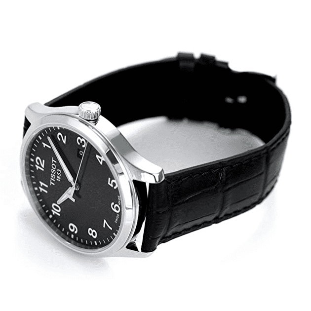 Tissot T-Sport Gent XL Black Dial Black Leather Strap Watch for Men - T116.410.16.057.00