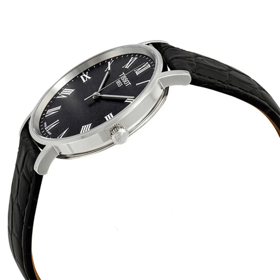 Tissot T Classic Dream Quartz Black Dial Black Leather Strap Watch for Men - T129.410.16.053.00