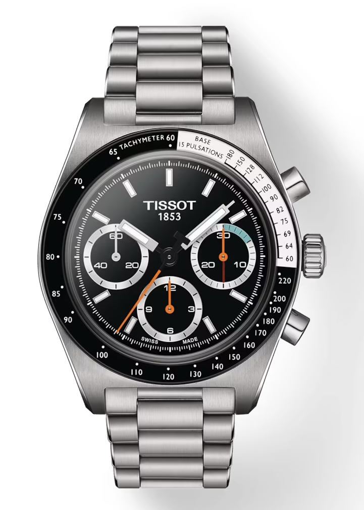 Tissot PR516 Chronograph Black Dial Silver Steel Strap Watch for Men - T149.417.11.051.00