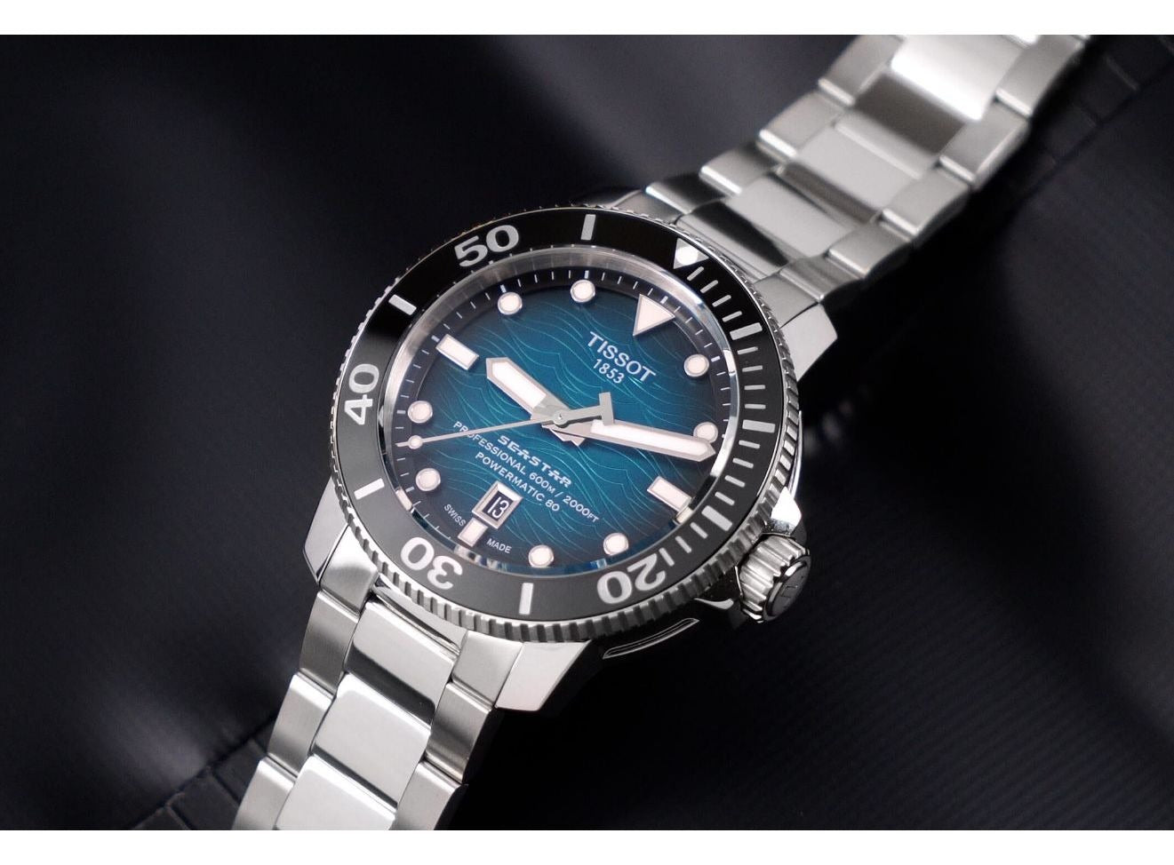 Tissot Seastar 2000 Professional Powermatic 80 Blue Dial Silver Steel Strap Watch for Men - T120.607.11.041.00