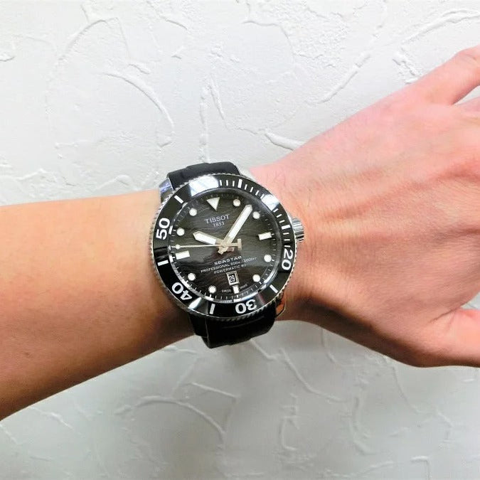 Tissot Seastar 2000 Professional Powermatic 80 Black Dial Black Rubber Strap Watch for Men - T120.607.17.441.00