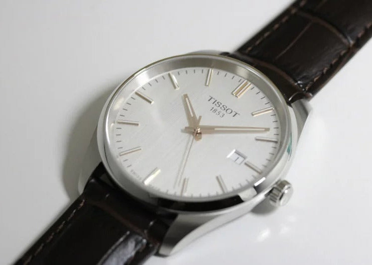 Tissot PR 100 Quartz Silver Dial Black Leather Strap Watch for Men - T150.410.16.031.00