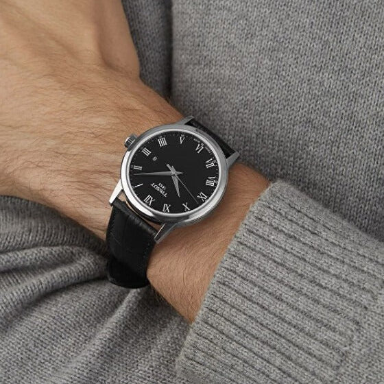 Tissot T Classic Dream Quartz Black Dial Black Leather Strap Watch for Men - T129.410.16.053.00