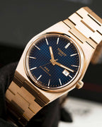 Tissot PRX Powermatic 80 Blue Dial Rose Gold Steel Strap Watch for Men - T137.407.33.041.00