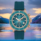 Tissot Seastar 1000 Chronograph Turqouise Dial Turqouise Rubber Strap Watch for Women - T120.217.37.041.00