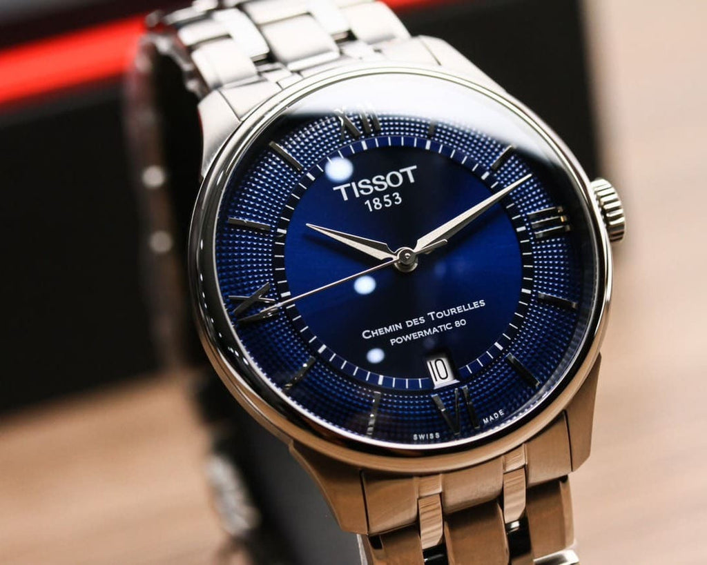 Tissot Chemin Des Tourelles Powermatic 80 Blue Dial Silver Steel Strap Watch for Men - T139.407.11.048.00