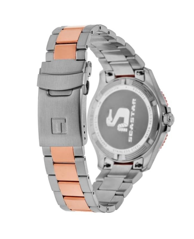 Tissot Seastar 1000 Quartz Black Dial Two Tone Steel Strap Watch for Men - T120.410.22.051.01