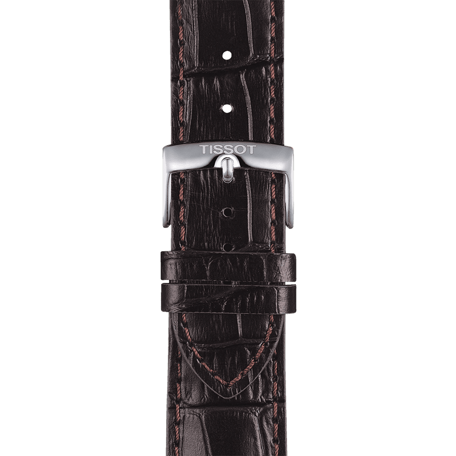 Tissot T-Sport Gent XL Silver Dial Brown Leather Strap Watch for Men - T116.410.16.037.00