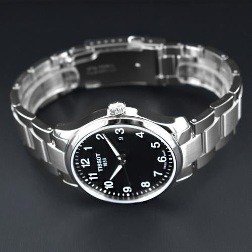 Tissot T-Sport Gent XL Black Dial Silver Steel Strap Watch for Men - T116.410.11.057.00