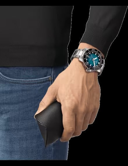 Tissot Seastar 2000 Professional Powermatic 80 Blue Dial Silver Steel Strap Watch for Men - T120.607.11.041.00