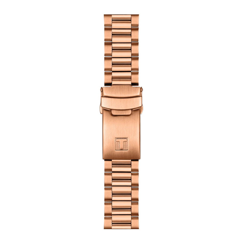 Tissot PRS 516 Chronograph Black Dial Rose Gold Steel Strap Watch for Men - T149.417.33.051.00