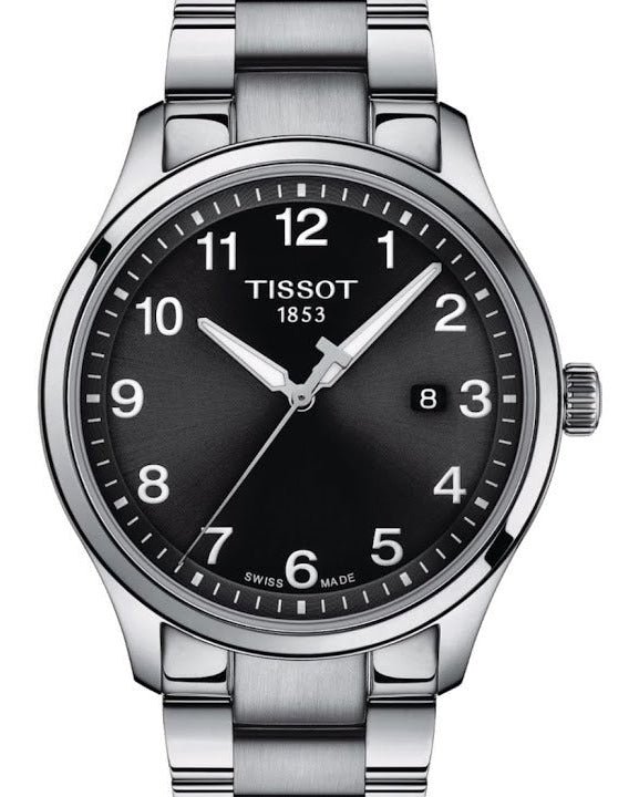 Tissot T-Sport Gent XL Black Dial Silver Steel Strap Watch for Men - T116.410.11.057.00