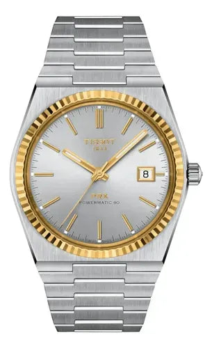 Tissot PRX Powermatic 80 Gold Automatic Silver Dial Silver Steel Strap Watch for Men - T931.407.41.031.01