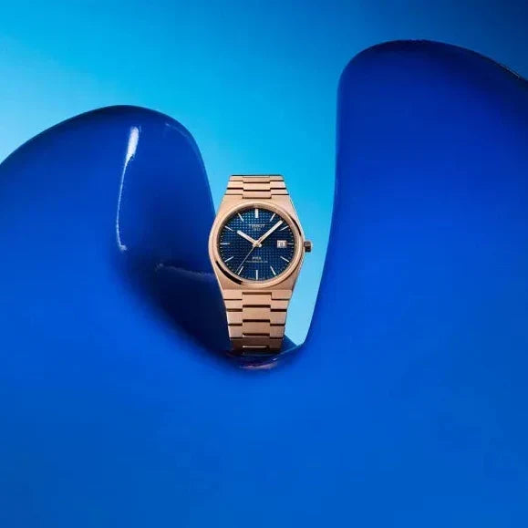 Tissot PRX Powermatic 80 Blue Dial Rose Gold Steel Strap Watch for Men - T137.407.33.041.00