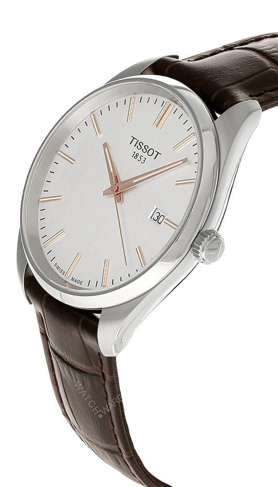 Tissot PR 100 Quartz Silver Dial Black Leather Strap Watch for Men - T150.410.16.031.00