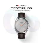 Tissot PR 100 Quartz Silver Dial Black Leather Strap Watch for Men - T150.410.16.031.00