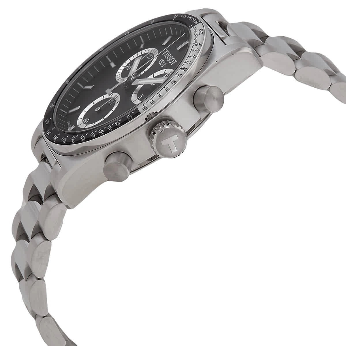 Tissot PR516 Chronograph Black Dial Silver Steel Strap Watch for Men - T149.417.11.051.00