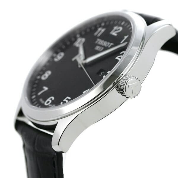 Tissot T-Sport Gent XL Black Dial Black Leather Strap Watch for Men - T116.410.16.057.00
