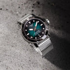 Tissot Seastar 1000 Powermatic 80 Automatic Green Dial Silver Mesh Strap Watch for Men - T120.407.11.091.00