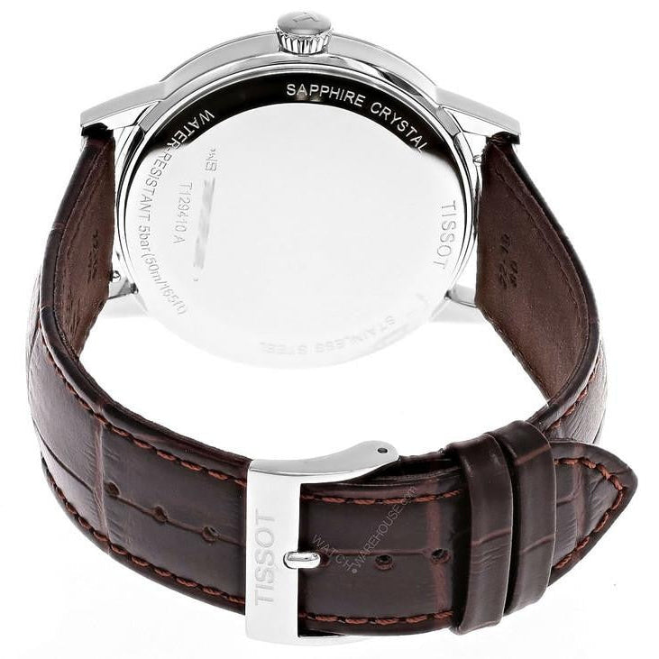 Tissot T Classic Dream Quartz White Dial Brown Leather Strap Watch for Men - T129.410.16.013.00