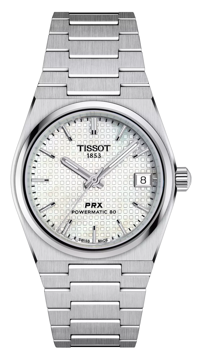 Tissot PRX Quartz Mother of Pearl Dial Silver Steel Strap Watch for Women- T137.210.11.111.00