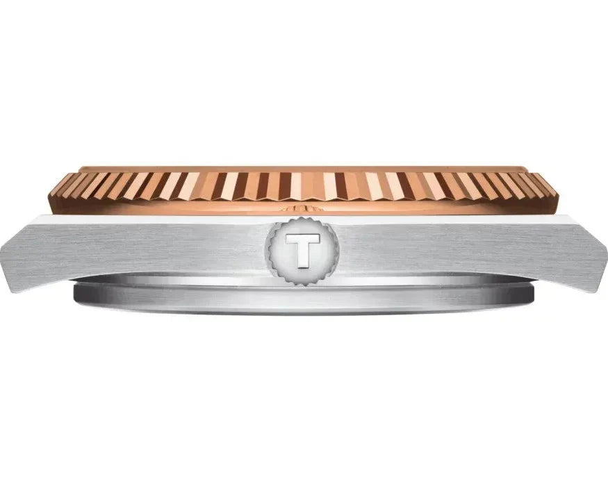 Tissot PRX Powermatic 80 18K Gold Brown Dial Silver Steel Strap Watch for Men - T931.407.41.291.00