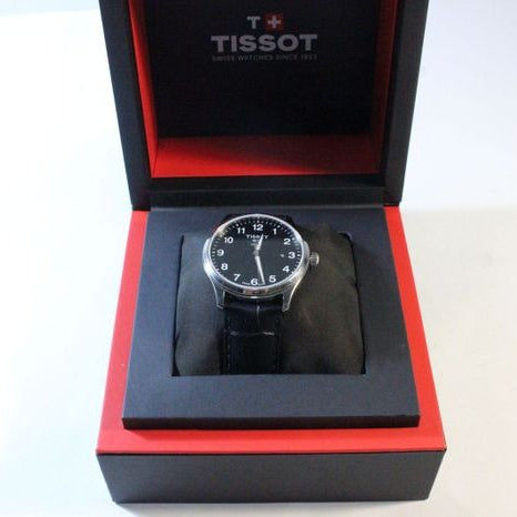Tissot T-Sport Gent XL Black Dial Black Leather Strap Watch for Men - T116.410.16.057.00
