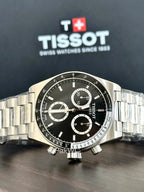 Tissot PR516 Chronograph Black Dial Silver Steel Strap Watch for Men - T149.417.11.051.00