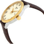 Tissot Classic Dream Ivory Dial Brown Leather Strap Watch for Men - T129.410.26.263.00