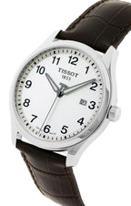 Tissot T-Sport Gent XL Silver Dial Brown Leather Strap Watch for Men - T116.410.16.037.00