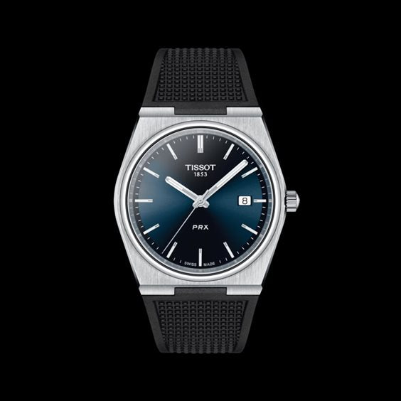 Tissot PRX Blue Dial Black Rubber Strap Watch For Men - T137.410.17.041.00
