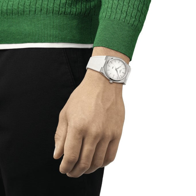 Tissot PRX 40 White Dial White Rubber Strap Watch For Men -  T137.410.17.011.00