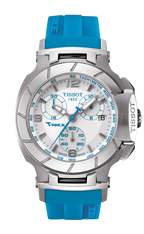 Tissot T Race Chronograph White Dial Brown Rubber Strap Watch for Women - T048.217.17.017.02