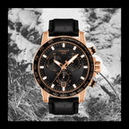 Tissot Supersport Chrono Black Dial Black Leather Strap Watch for Men - T125.617.36.051.00