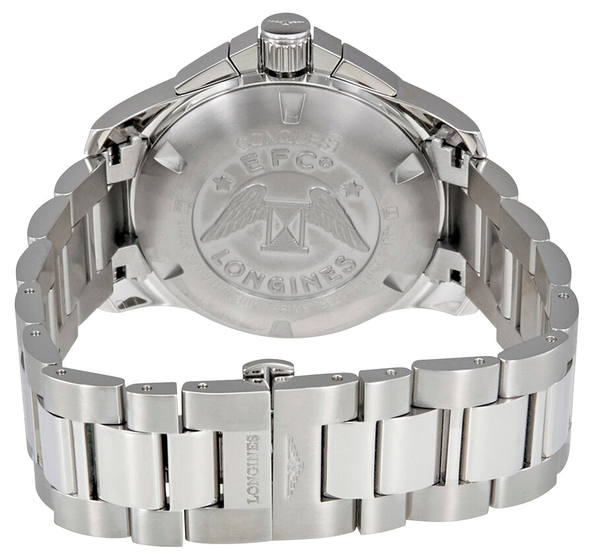 Longines Conquest Automatic Chronograph Stainless Steel Black Dial Date Divers Mens Watch L3.801.4.56.6