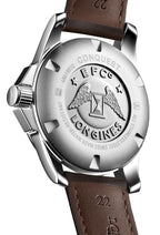 Longines Conquest Automatic Stainless Steel Brown Leather Strap Silver Dial Date Mens Watch L3.778.4.76.5