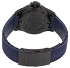 Longines Conquest V.H.P. Black PVD Blue Rubber Strap Blue Dial Perpetual Calendar Date Quartz Mens Watch L3.716.2.96.9