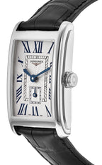 Longines DolceVita Stainless Steel Silver Dial Black Leather Strap Quartz Womens Watch L5.755.4.71.1