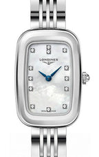 Longines Equestrian Stainless Steel Mother-Of-Pearl Dial Diamonds Quartz Womens Watch L6.140.4.87.6