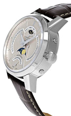 Longines Heritage Classic 1832 Automatic Stainless Steel Beige Dial Brown Leather Strap Retrograde Day/Date GMT Moonphase Mens Watch L4.828.4.92.2