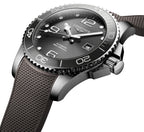 Longines HydroConquest Automatic Stainless Steel Gray Dial Gray Rubber Strap Date Divers Mens Watch L3.782.4.76.9