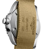 Longines HydroConquest GMT Automatic Stainless Steel Brown Dial Beige NATO Nylon Strap Date Divers Mens Watch L3.790.4.66.2