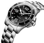 Longines HydroConquest Stainless Steel Black Dial Date Divers Quartz Mens Watch L3.840.4.56.6