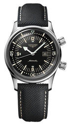 Longines Legend Diver Automatic Stainless Steel Black Dial Black Fabric Strap Date Divers Unisex Watch L3.374.4.50.0